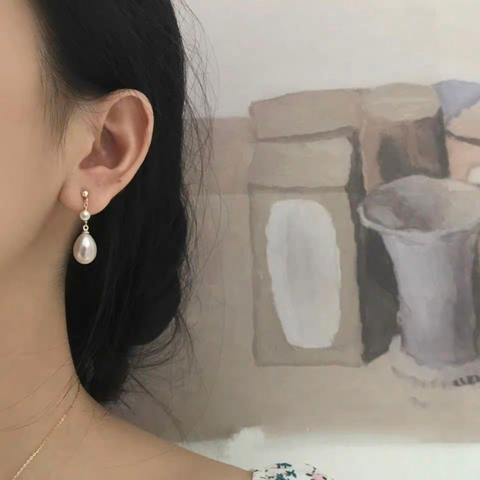 巴洛克天然强光真珍珠耳饰法式复古宫廷淡水珍珠耳钉耳坠闺蜜礼物