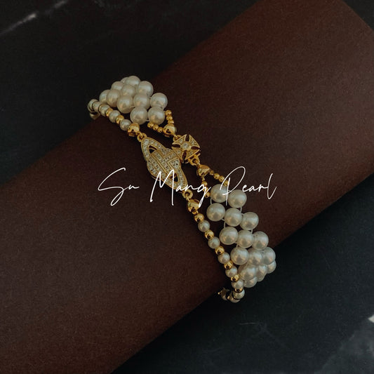 Double-Layer Pearl Stacking Bracelet,  Minimalist High-End Daily Versatile Wrist Accessory