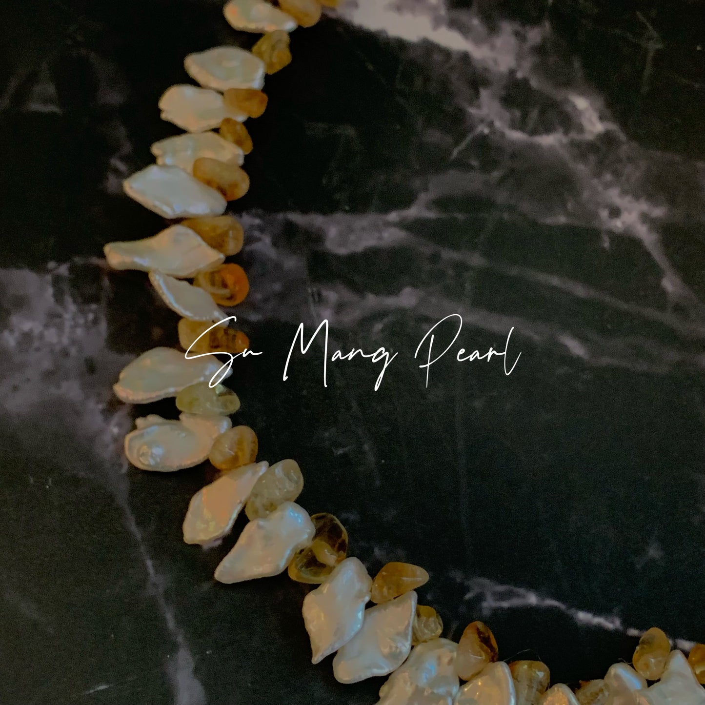 Natural Citrine Mixed Baroque Pearl Necklace, Irregular Niche Design, High-End Accessory for Autumn & Winter Outfits