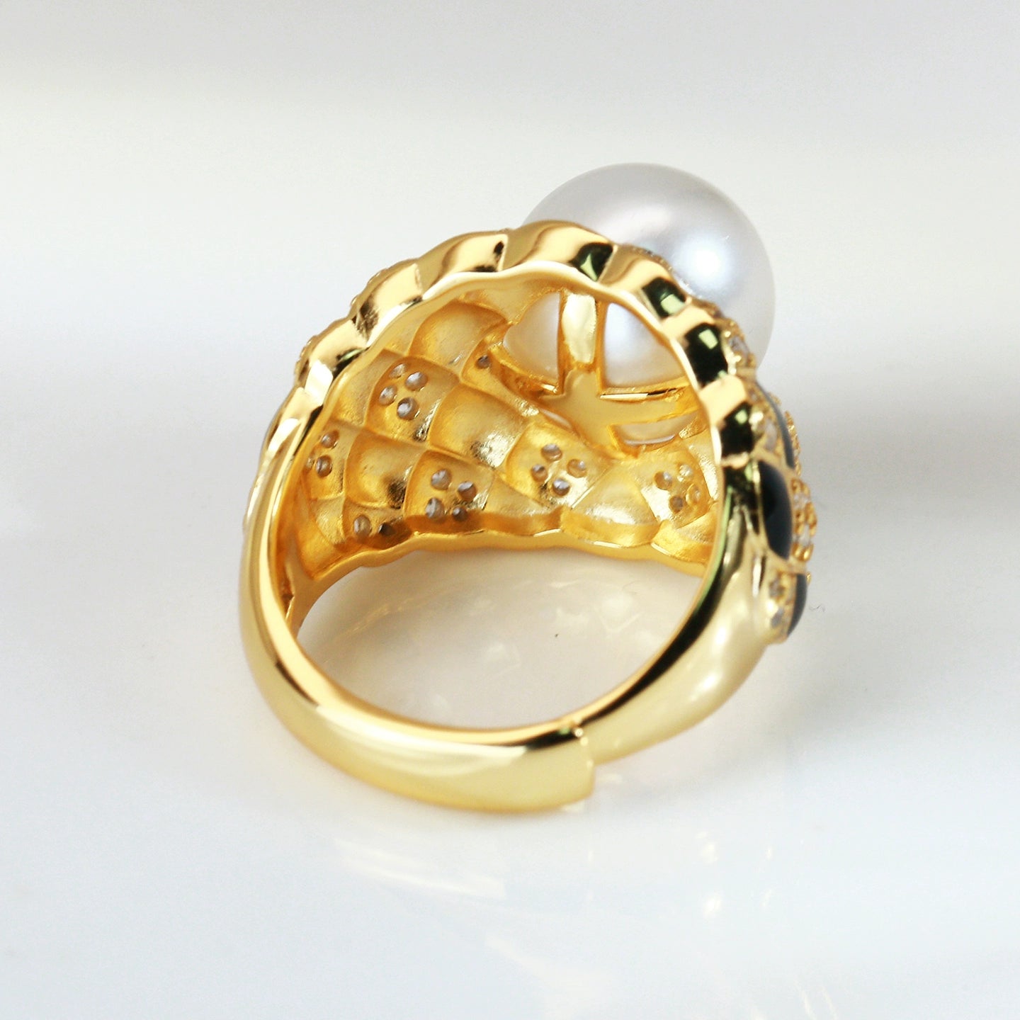 SuMang New Light Luxury Textured Pearl Ring S925 Natural Freshwater Pearl 10-11mm