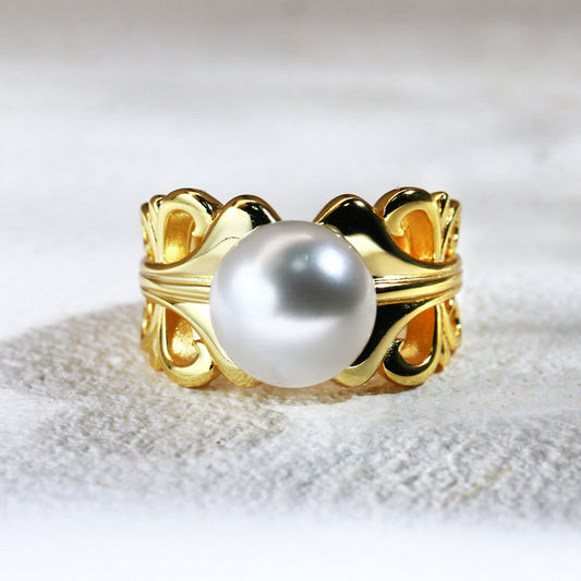 Light Luxury Croatian Pearl DIY Ring Natural Freshwater Pearl 10-11mm